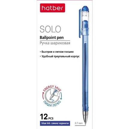 Фото для Ручка шариковая Hatber Solo 0,7мм синяя