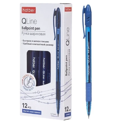Фото для Ручка шариковая Hatber Q.line синяя 0,7мм игольч.