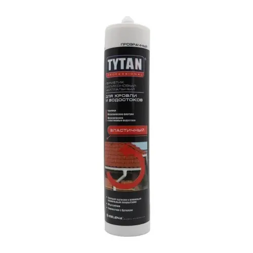Герметик силиконовый для кровли и водостоков Tytan Professional нейтральный прозрачный 310 мл
