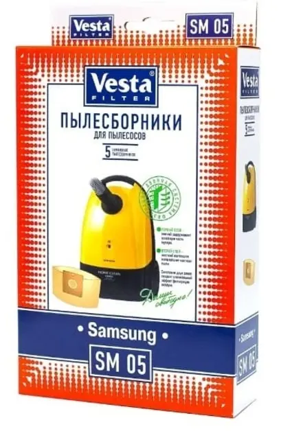 Мешки-пылесборники бумажные Vesta Filter SM 05 для пылесосов SAMSUNG, 5 шт