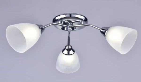 Фото для Светильник потолочный РОССВЕТ "Кварц" РС22768/3, 3хE27 60 Вт, цвет хром