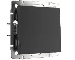 Фото для Выключатель Werkel одноклавишный черный матовый WL08-SW-1G