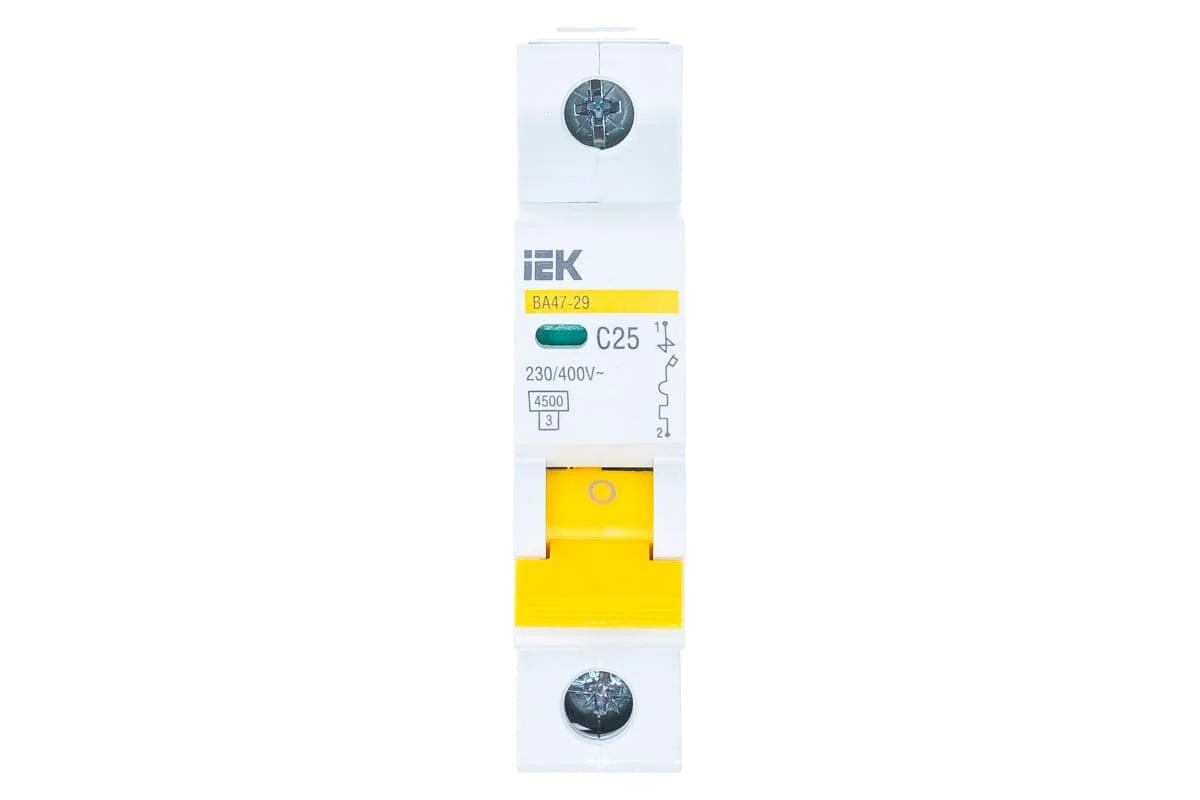 Автоматический выключатель IEK ВА47-29 1ф 25А характеристика С, 4.5кА