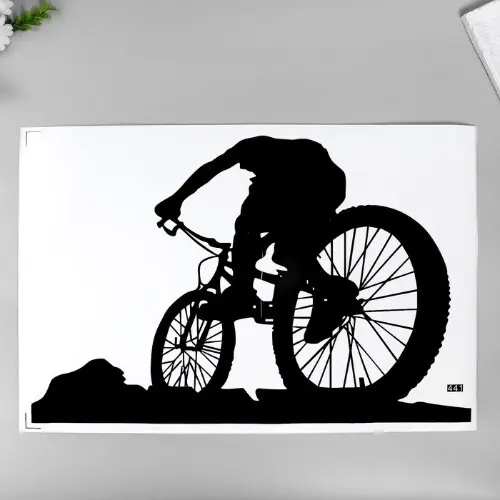 Наклейка пластик интерьерная цветная "Велосипедист стритрейсер" 40х57 см 7586196