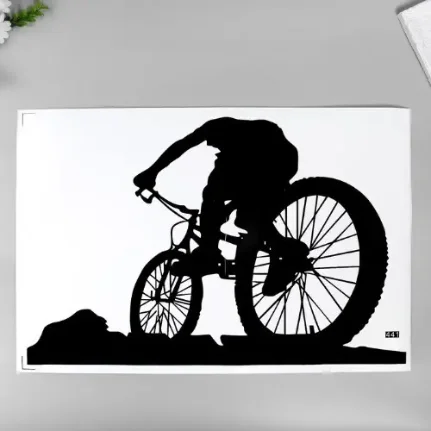 Фото для Наклейка пластик интерьерная цветная "Велосипедист стритрейсер" 40х57 см 7586196