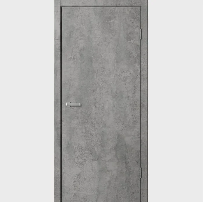 Дверь межкомнатная FD гладкое ПГ цемент темный 600х2000 глухое, черная кромка