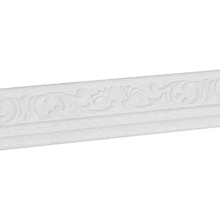 Фото для Самоклеящийся ПВХ плинтус 3D белый вензель, 2,3м