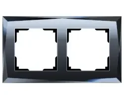 Рамка Werkel на 2 поста черный, стекло WL08-Frame-02