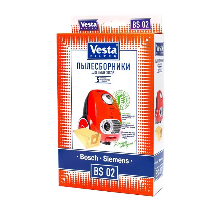 Мешки-пылесборники бумажные Vesta BS 02, 5 шт