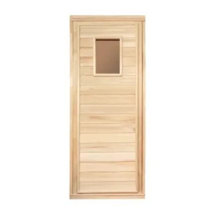 Фото для Дверь для бани со стеклом 4 мм, 1,7х0,7 м, липа Класс Б, короб из липы, 34021