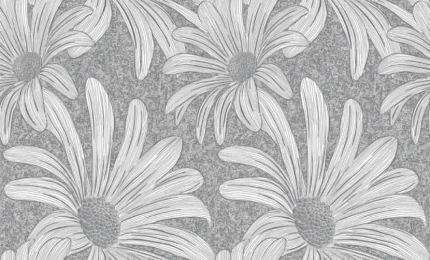 Фото для Обои Ромашка 1,06х10м серый, виниловые на флизелиновой основе, 5008-06 С50