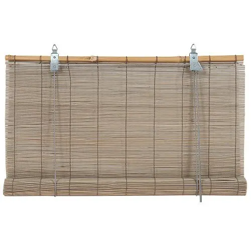 Бамбуковая штора 140х160 рулонная 011 серый