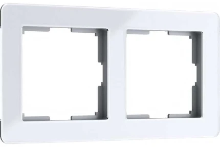 Фото для Рамка на 2 поста WERKEL W0022701 Acrylic белый