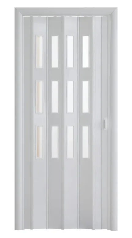 Фото для Дверь-гармошка 2020х840 «Фаворит» Белый глянец с декоративными вставками