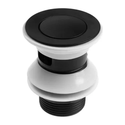 Донный клапан ZEIN, 1 1/4", маленькая кнопка, с переливом, для раковины, черный, 9559104