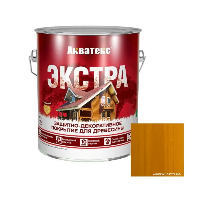 Защитно-декоративное покрытие для древесины Акватекс Экстра 2,7 л Дуб (пропитка)