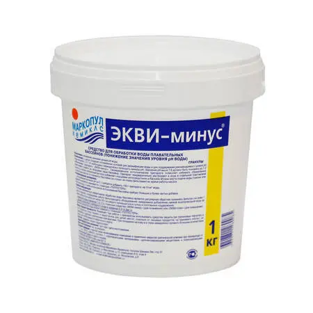 ЭКВИ-МИНУС, 1кг ведро, гранулы для понижения уровня рН воды, М29, (химия для бассейна)