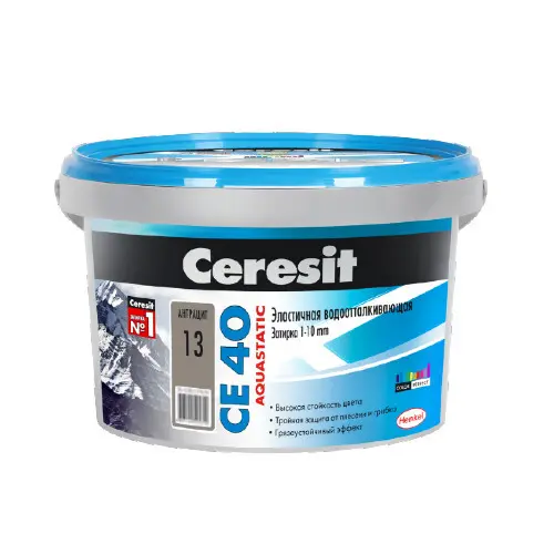 Затирка Ceresit CE 40 Aquastatic антрацит 2 кг эластичная водоотталкивающая