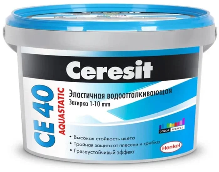 Затирка Ceresit CE 40 1-5 мм Аквастатик 2 кг Белый мрамор