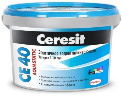 Фото для Затирка Ceresit CE 40 1-5 мм Аквастатик 2 кг Белый мрамор