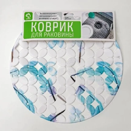 Фото для Коврик для раковины Доляна "Пёрышки", 29x29 см 758625