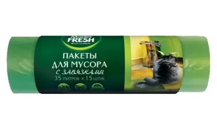 Мешки для мусора Master Fresh с завязками 35л. 15 шт.