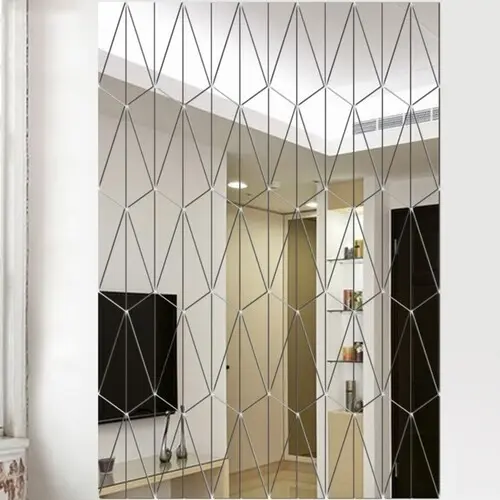 Декор настенный зеркальный, 120 элементов, композиция 90х60 см, серебро (наклейка из акрила) 7111639