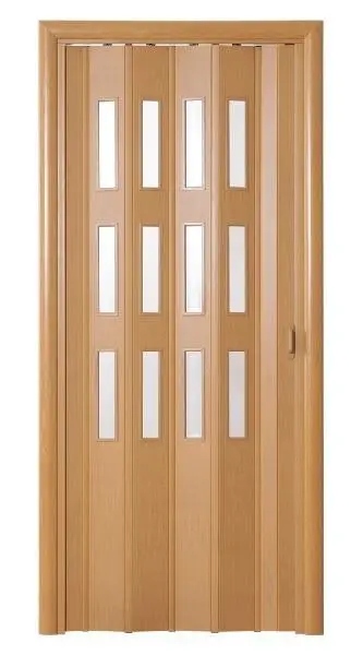 Дверь-гармошка 2020х840 «Фаворит» Миланский орех с декоративными вставками