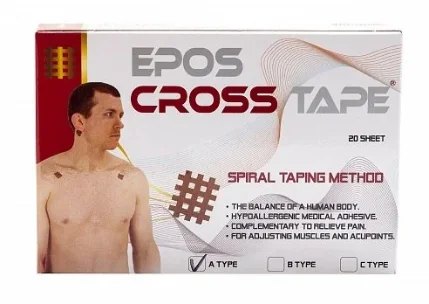 Кинезио тейп EPOS CROSS TAPE А (3*4 - 3mm - 9 strips) № 20