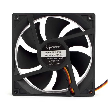 Фото для Вентилятор 92x92x25 Gembird S9225H-3P4M гидрод., тихий, 3 pin/4pin Molex, провод 30 см