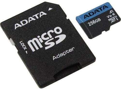 Фото для Карта памяти Micro-SD 256Gb Class 10, A-Data AUSDX256GUICL10A1-RA1 Premier Pro + adapter