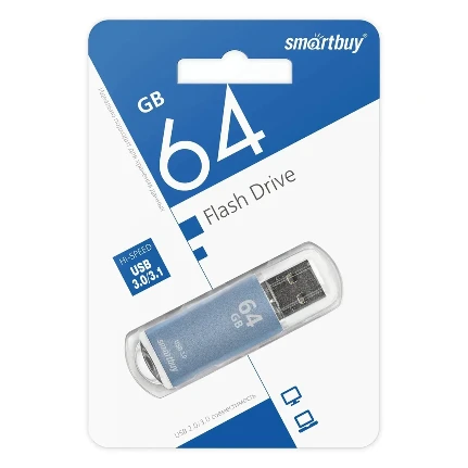 Фото для Флеш диск 64GB USB 3.0/3.1 Smart Buy V-Cut Blue (SB64GBVC-B3)