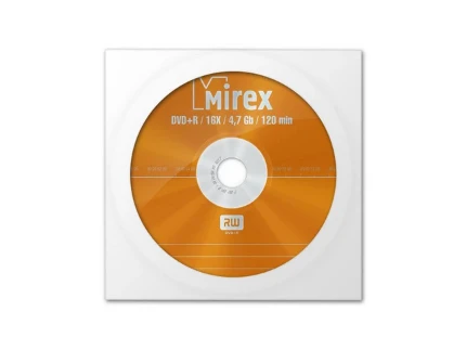 Фото для Диск DVD+R 4.7Gb 16-х Mirex в бумажном конверте UL130013A1C