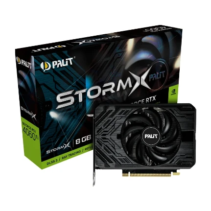 Фото для Видеокарта PCI-E 8Gb GeForce RTX4060Ti Palit STORMX 128 GDDR6 2310/18000 HDMIx1 DPx3 HDCP Ret