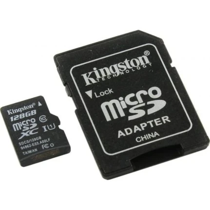 Фото для Карта памяти Micro-SD 128GB Class10, Kingston UHS-I Canvas Select Plus 80MB/s с адапт. (SDCS2/128GB)