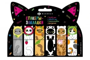Фото для БЛОК ЗАКЛАДКА ПЛАСТИК 22*72ММ 6ЦВ*20Л "КОТИКИ" 