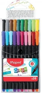 Фото для НАБОР КАПИЛЛЯРНЫХ РУЧЕК "MAPED" 20 ЦВ ЧЕРНЫЙ КОРПУС