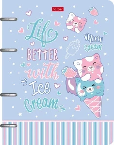 Фото для ТЕТРАДЬ НА КОЛЬЦАХ 80Л КЛЕТКА А5 "SWEET CAT"