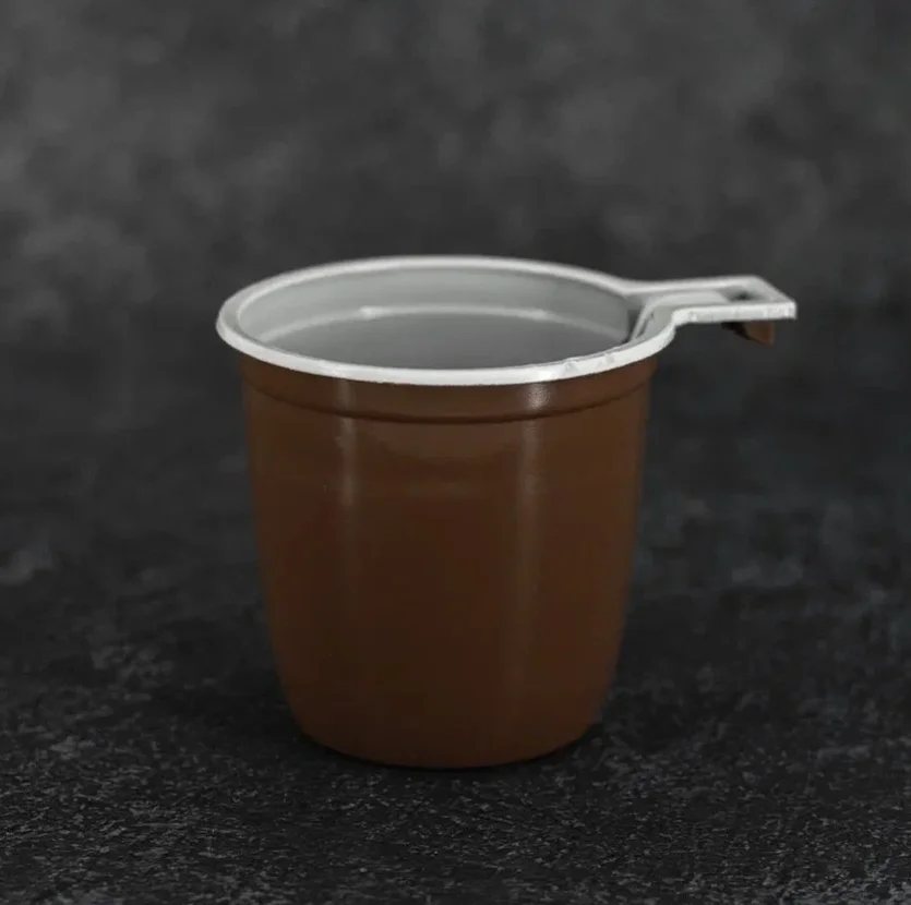 Чашка кофейная бело-коричневая 200мл 100 шт