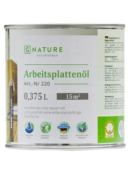 Фото для Масло для столешниц 220 бесцветное 0,375 л//GNatare