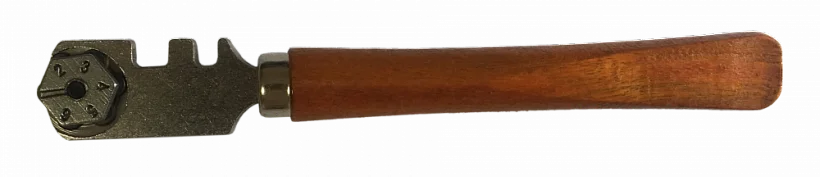Стеклорез с деревянной рукояткой 6-роликовый//STURM