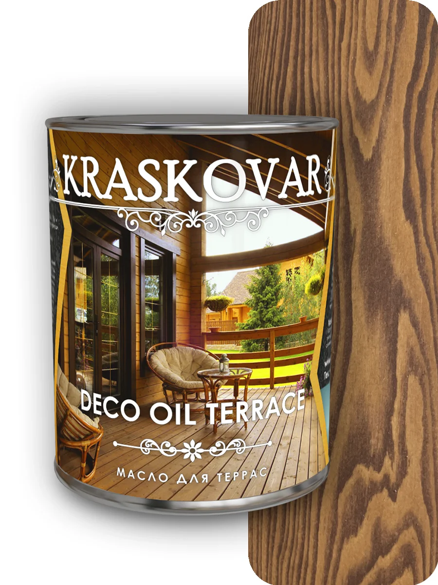 Масло для террас Kraskovar Deco Oil Terrace Орех Гварнели 0,75 л