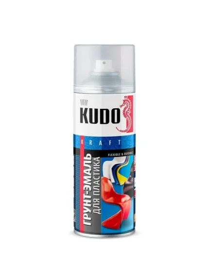 Грунт-эмаль аэрозоль для пластика белая 520мл//KUDO