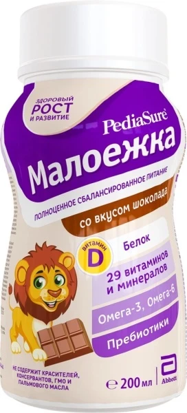 Фото для Напиток Малоежка Педиашур 200мл шоколад*24