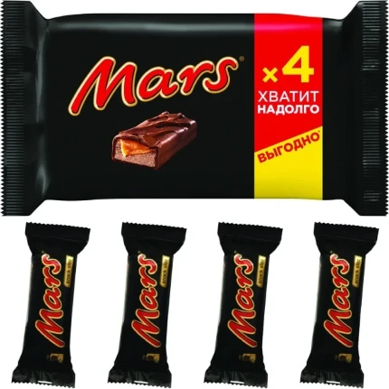 Фото для Батончик Марс 40гр*4шт нуга с карамелью в молоч шок*28