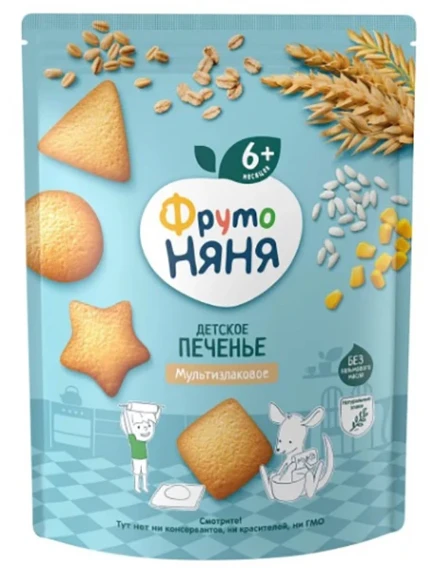 Фото для Печенье ФрутоНяня 120гр с витаминами и минерал веществами*6