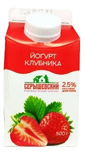Фото для Йогурт 0.5л 2.5% Клубничный Серышево (БЗМЖ) т/п