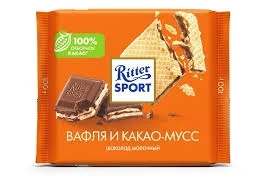 Фото для Шоколад Риттер Спорт 100г вафля/какао/мусс*12