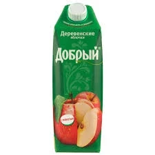 Фото для Нектар Добрый 1л Деревенские яблочки с мякотью *12