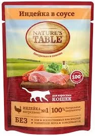 Фото для Корм д/кошек Натуре Табл 85г индейка соус*28